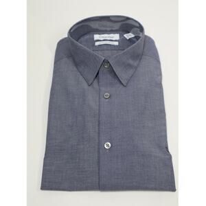 Calvin Klein Slim Fit‎ Stretch Collar Navy Button Down Size M